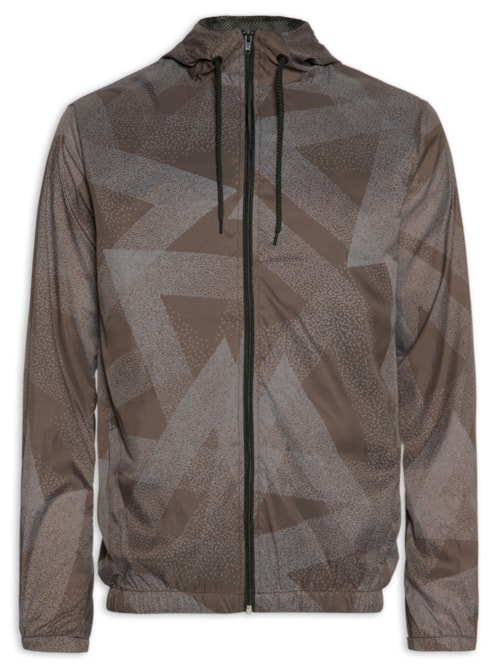Jaqueta Masculina Corta Vento Estampada - Marrom Jaqueta Masculina Corta Vento Estampada - Marrom
