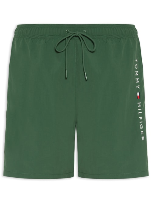 Shorts Masculino De Praia Bolso Com Zíper - Verde