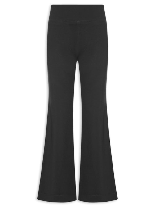 Calça Feminina Flare Malha Estruturada - Preto