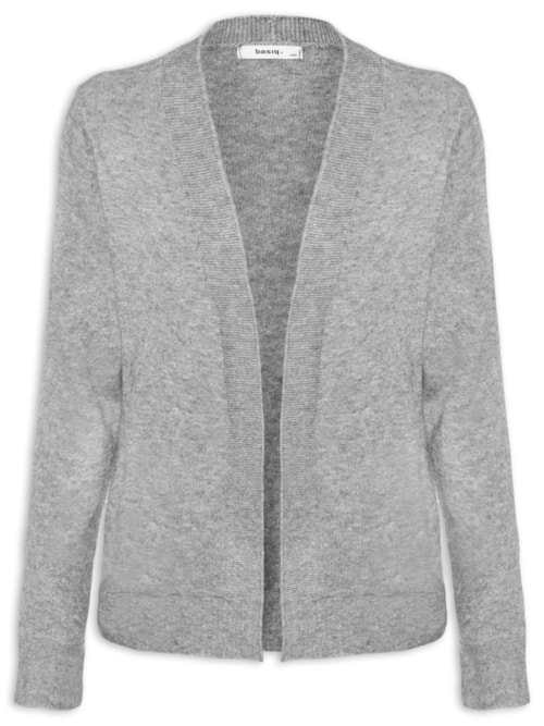 Cardigã Feminino Comfy Em Tricot - Cinza Cardigã Feminino Comfy Em Tricot - Cinza