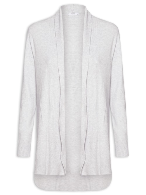 Cardigã Feminino Alongado Comfy Em Tricot - Cinza Cardigã Feminino Alongado Comfy Em Tricot - Cinza