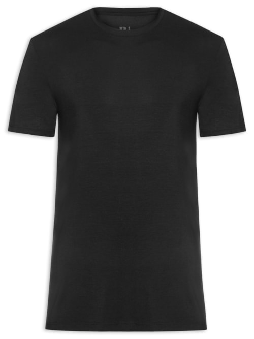 Camiseta Masculina Slim Modal Color - Preto