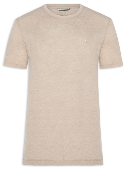 Camiseta Masculina Slim Malha - Bege Camiseta Masculina Slim Malha - Bege