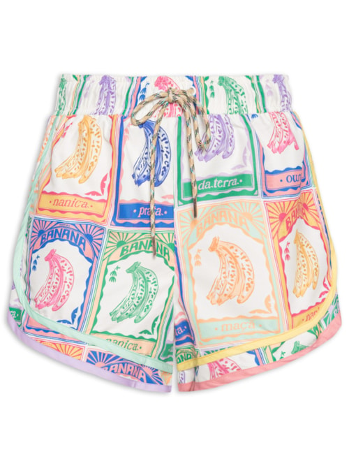 Short Feminino Nylon Banana Selo - Off White