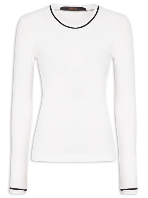 Blusa Feminina Manga Longa Vivos - Branco Blusa Feminina Manga Longa Vivos - Branco