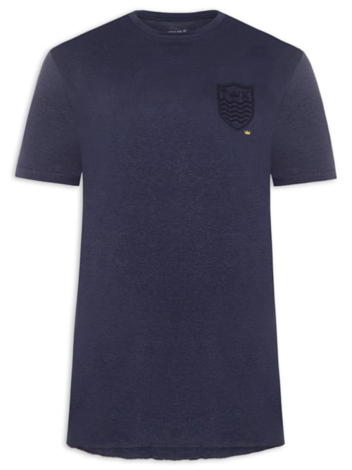 Camiseta Masculina Light Brasão Linen - Azul Camiseta Masculina Light Brasão Linen - Azul