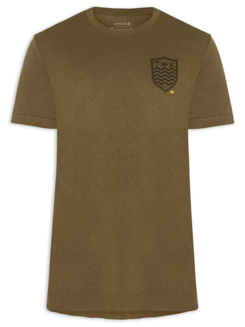Camiseta Masculina Light Brasão Linen - Marrom Camiseta Masculina Light Brasão Linen - Marrom