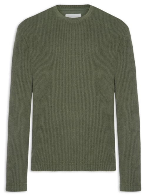 Camiseta Masculina Manga Longa Over Rustic Canelado - Verde Camiseta Masculina Manga Longa Over Rustic Canelado - Verde