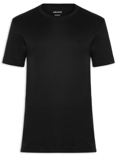 Camiseta Masculina Interlock Em Algodão Pima - Preto Camiseta Masculina Interlock Em Algodão Pima - Preto