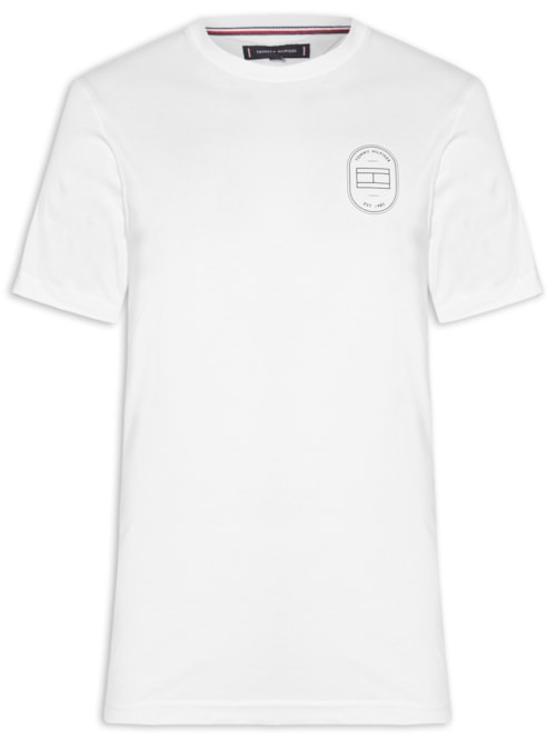 Camiseta Masculina Regular Fit Brand Love Emblema - Branco