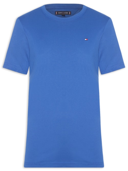 Camiseta Masculina Essential Regular Fit C-Nk Em Algodão - Azul