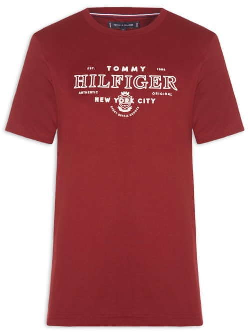 Camiseta Masculina Regular Fit Estampa Heritage - Vermelho