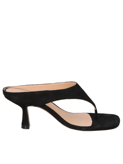 Sandália Feminina Salto Fino Médio Camurça - Preto Sandália Feminina Salto Fino Médio Camurça - Preto