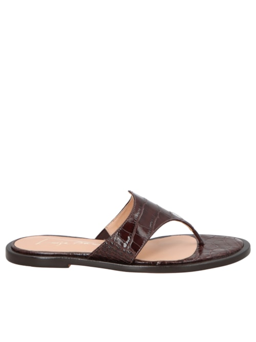 Sandália Feminina Rasteira Croco - Marrom Sandália Feminina Rasteira Croco - Marrom