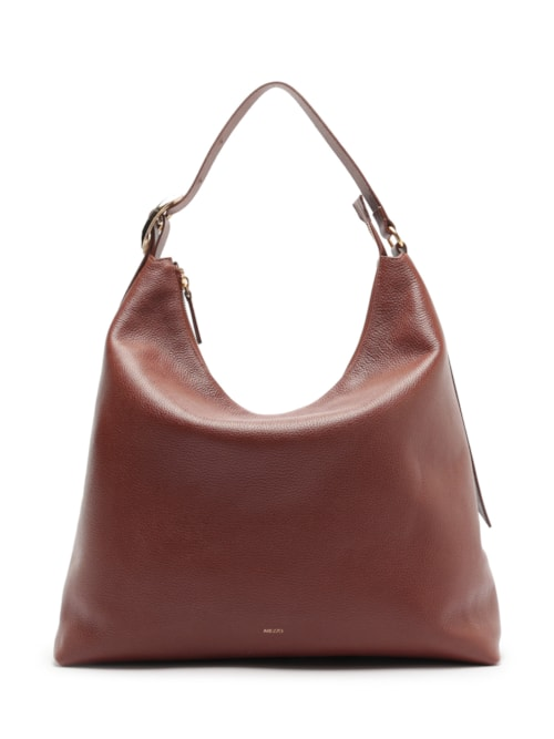 Bolsa Feminina Hobo Couro Grande - Marrom