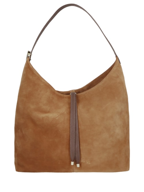 Bolsa Feminina Média Camurça- Marrom