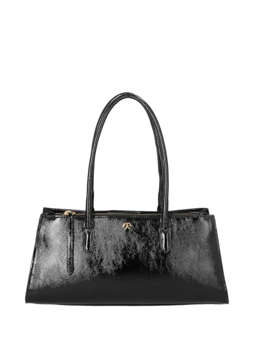 Bolsa Feminina Média Verniz - Preto Bolsa Feminina Média Verniz - Preto