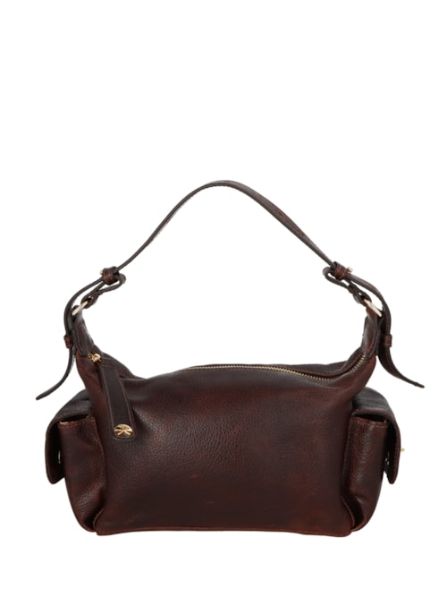 Bolsa Feminina Média Bulldog Enfeites - Marrom Bolsa Feminina Média Bulldog Enfeites - Marrom