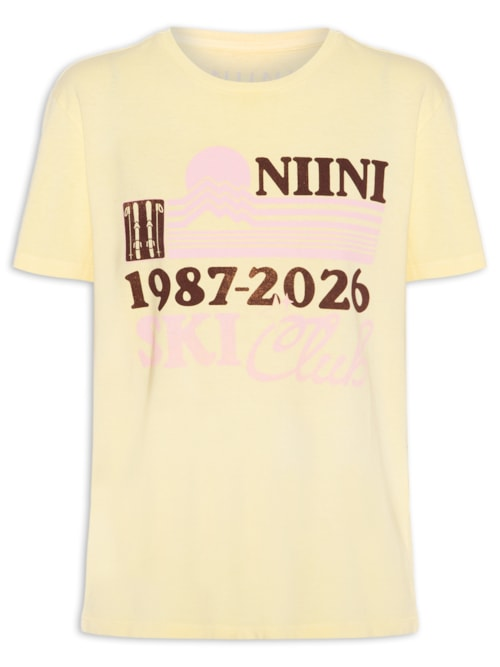 Camiseta Feminina Ski Club Soleil - Amarelo Camiseta Feminina Ski Club Soleil - Amarelo