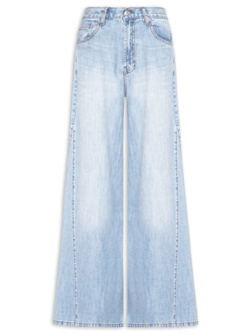 Calça Feminina Jeans Wide Leg Nesgas - Azul
