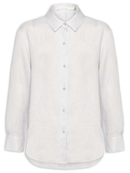 Camisa Feminina Linho - Azul Camisa Feminina Linho - Azul