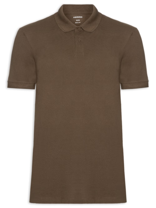 Polo Masculina Básica Em Pique - Marrom Polo Masculina Básica Em Pique - Marrom