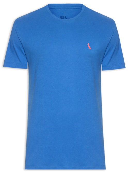 Camiseta Masculina Manga Curta Pica-Pau Vermelho Azul