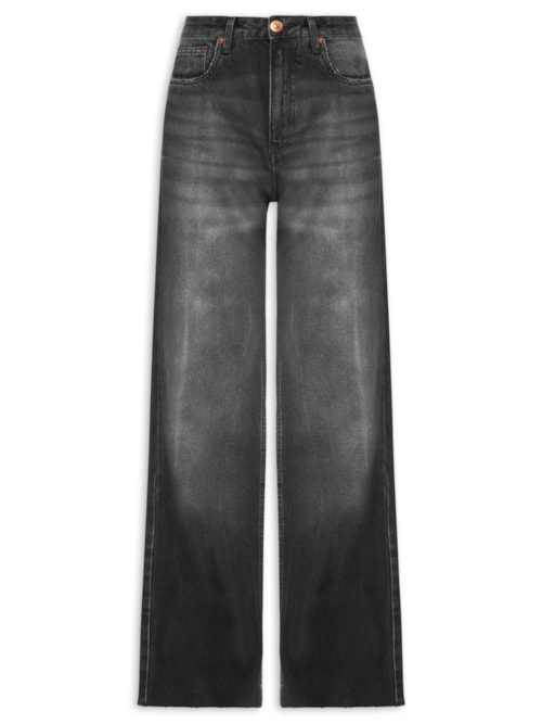 Calça Feminina Jeans Boot 70s Black Pespontos - Preto Calça Feminina Jeans Boot 70s Black Pespontos - Preto