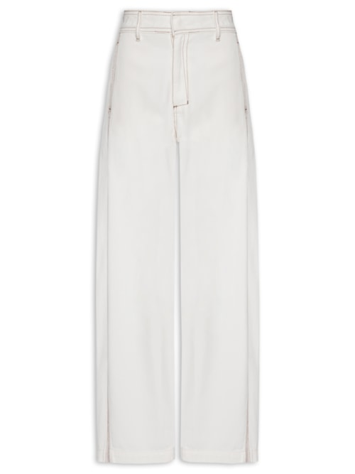 Calça Feminina Sarja Pespontos - Branco