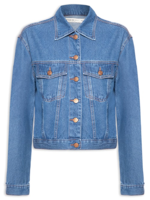 Jaqueta Feminina Jeans Baby Blue - Azul