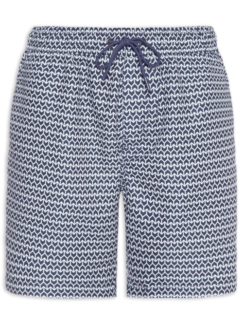 Short Masculino Beachwear Estampado - Azul