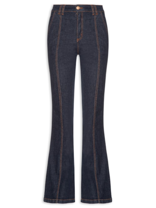Calça Feminina Jeans Confort Detalhe Pesponto - Azul