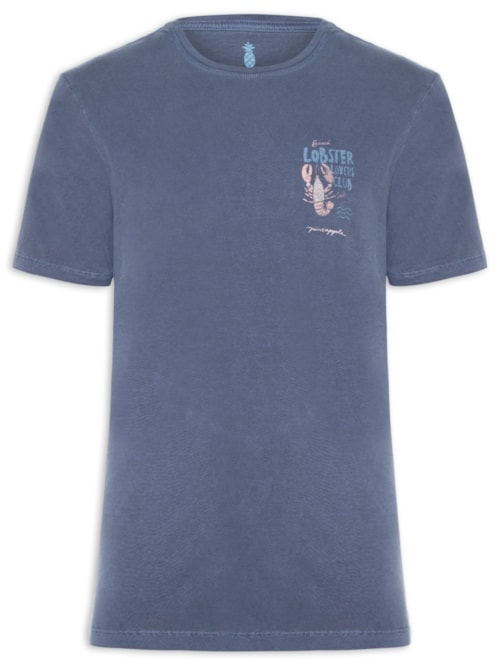 Camiseta Masculina Estampada Lobster Club - Azul Camiseta Masculina Estampada Lobster Club - Azul