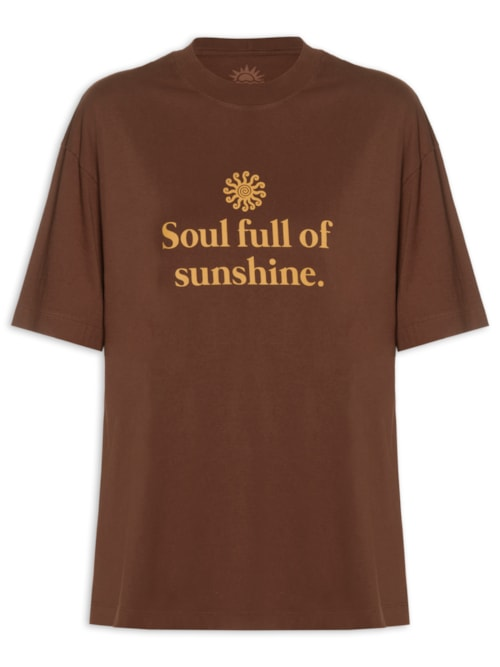 Camiseta Feminina Silk Soul Full Of Sunshine - Marrom Camiseta Feminina Silk Soul Full Of Sunshine - Marrom