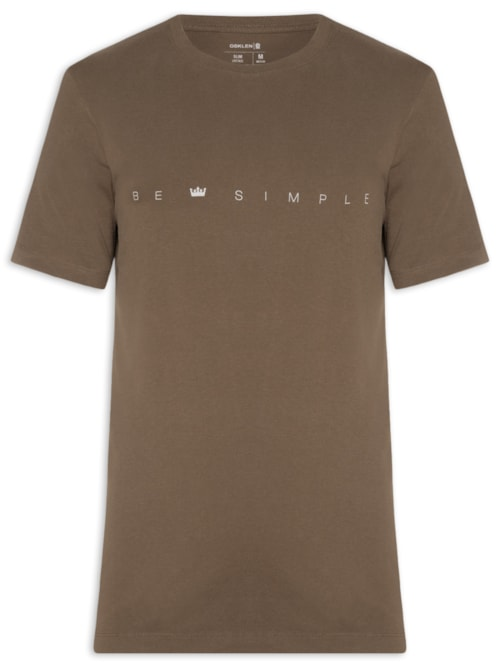 Camiseta Masculina Vintage Be Simple Marrom Camiseta Masculina Vintage Be Simple Marrom