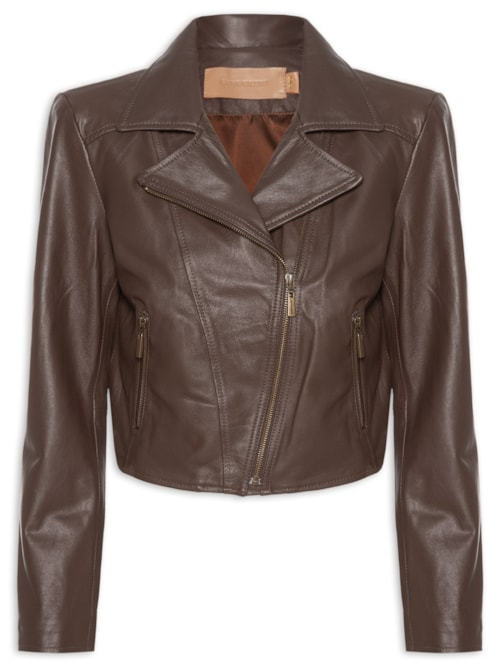 Jaqueta Feminina Couro Perfecto Francis - Marrom