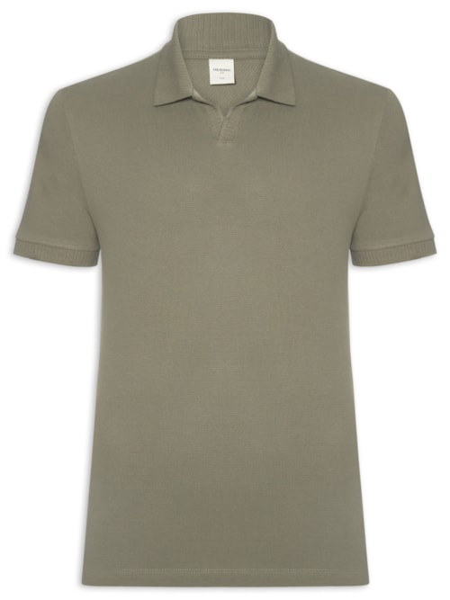 Polo Masculina Slim Fit Malha Texturizada - Verde Polo Masculina Slim Fit Malha Texturizada - Verde