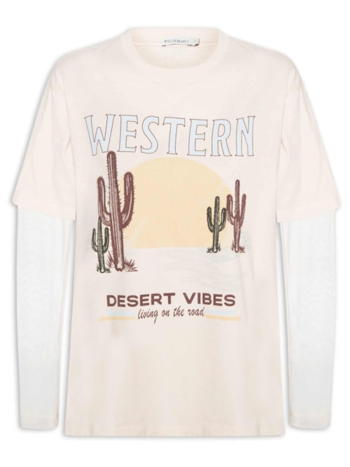 Blusa Feminina Desert Vibes I - Branco Blusa Feminina Desert Vibes I - Branco