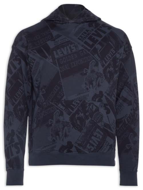 Moletom Masculino Sunset Com Estampa E Capuz - Azul Moletom Masculino Sunset Com Estampa E Capuz - Azul