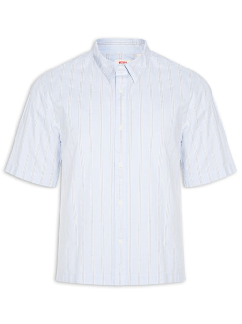 Camisa Casual Masculina Loose Fit Lama Boxy - Azul