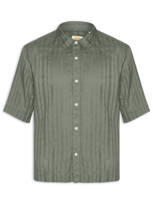 Camisa Casual Masculina Loose Fit Lama Boxy - Verde