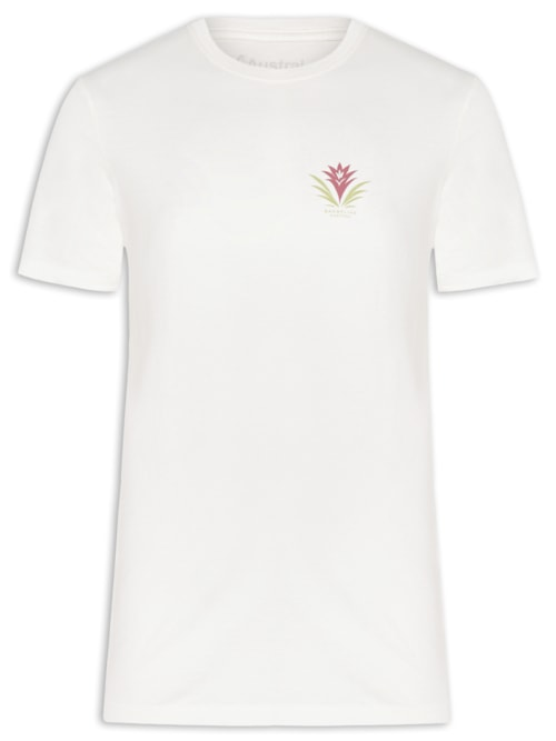 Camiseta Masculina Bromelia II - Branco Camiseta Masculina Bromelia II - Branco
