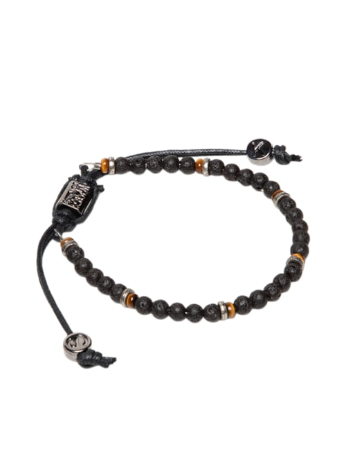 Pulseira Masculina Pedra Vulcânica E Olho De Tigre - Preto Pulseira Masculina Pedra Vulcânica E Olho De Tigre - Preto