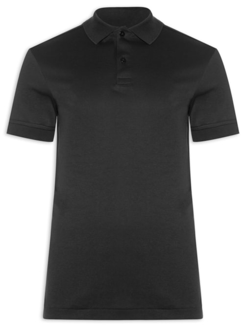 Polo Masculina Clássica Interlock Pima Cotton - Preto Polo Masculina Clássica Interlock Pima Cotton - Preto