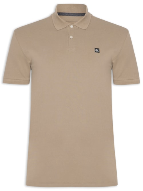 Polo Masculina Manga Curta Premium - Bege