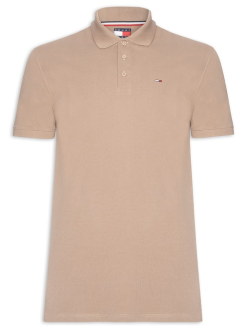 Polo Masculina Regular Fit em Pique - Bege Polo Masculina Regular Fit em Pique - Bege