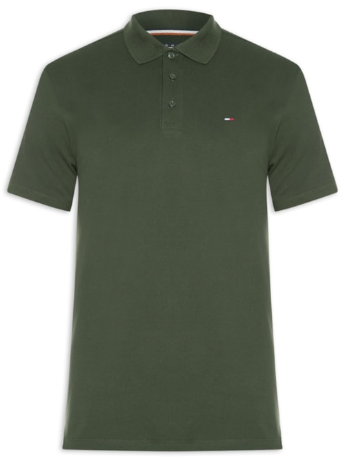 Polo Masculina Regular Fit em Pique - Verde