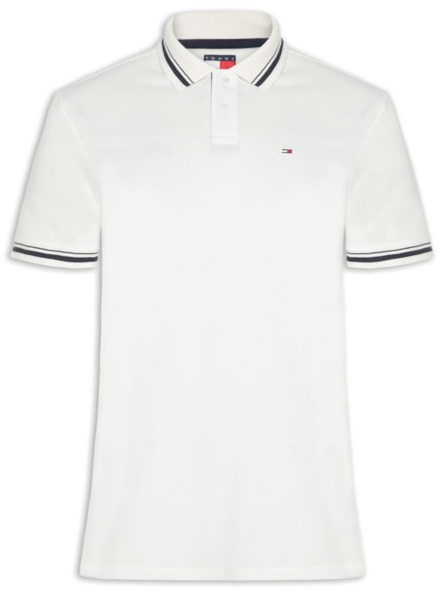 Polo Masculina Regular Fit Com Friso - Branco Polo Masculina Regular Fit Com Friso - Branco