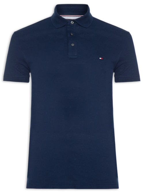 Polo Masculina 1985 Slim Fit Com Logo No Peito - Azul Polo Masculina 1985 Slim Fit Com Logo No Peito - Azul