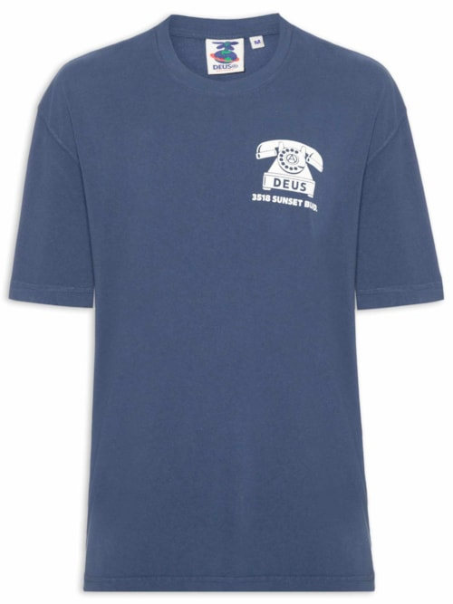 Camiseta Masculina Dial Tone - Azul Camiseta Masculina Dial Tone - Azul